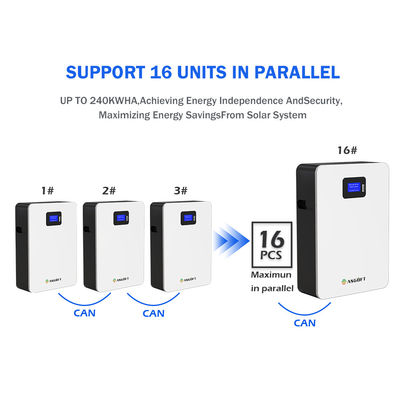 ASGOFT 6000 het lithiumbatterij van het Cyclusduur95% DOD huishouden powerwall 51.2v100ah 5.12kwh lifepo4