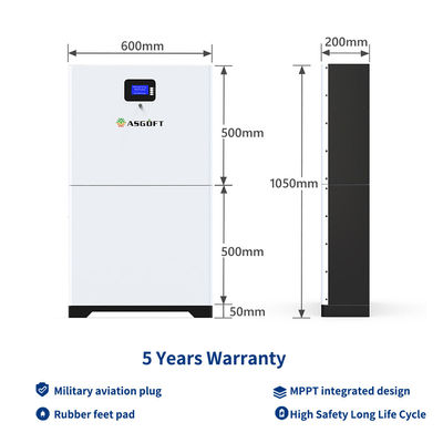 8000 Accu Powerwall van de Cyclus280ah de Zonne Stapelbare 48v Lifepo4 Energie voor Huishouden