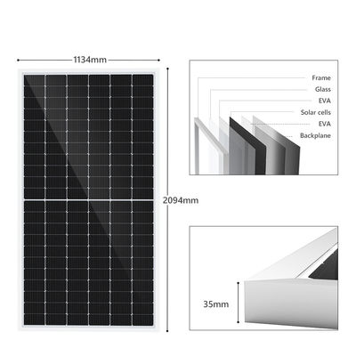 500W 182x182mm Zonne Photovoltaic Monocrystalline PV Comités Cel 132pcs