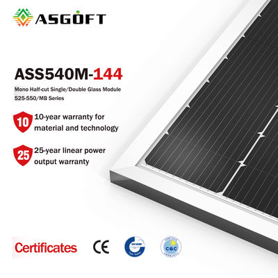 Transparant Mono het Zonnepaneelsysteem Met twee gezichten van 450w 500w 540w voor Huis