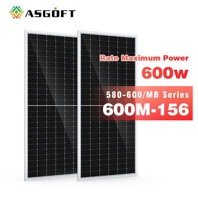ASGOFT-Glas de Zonne Mono Monocrystalline Pv Comités 600w van de Celfilm