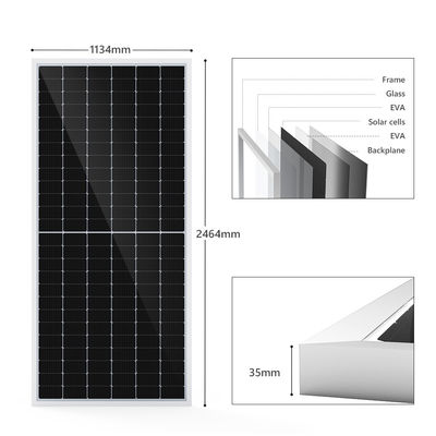 500W 550 Watts 600w verdunnen Film de Vlakke Monocrystalline PV Comités Steun van het Moduledak