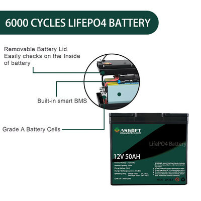 Het Pak van de het Lithiumbatterij van CETL Lifepo4 50ah 12V Navulbaar voor Elektrisch voertuig 8kg