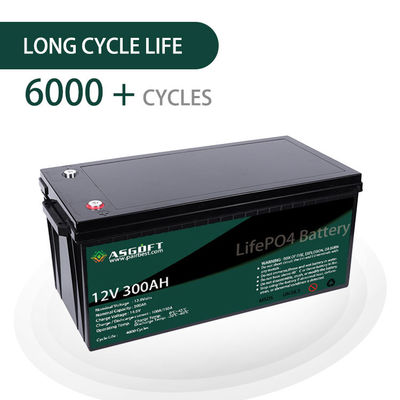 Van de het Lithiumbatterij van ASGOFT 12V van de het Pak300ah 12 Volt Lifepo4 het Lithiumion
