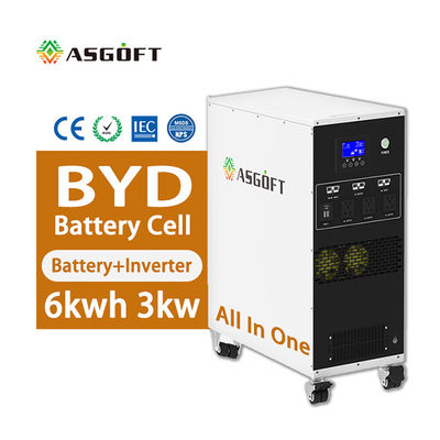 6kwh Lithium-ionbatterij draagbare krachtcentrale 6KWH Lifepo4 hybride omvormer 3kw