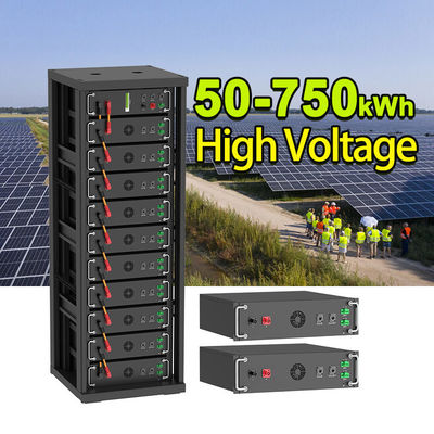 Hoogspanning 15kwh-750kwh Lithium Iron Battery Pack Lifepo4 51.2v 100Ah Rack Mounted Battery Lithium Ion Battery