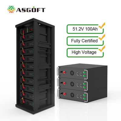 Hoogspanning 15kwh-750kwh Lithium Iron Battery Pack Lifepo4 51.2v 100Ah Rack Mounted Battery Lithium Ion Battery