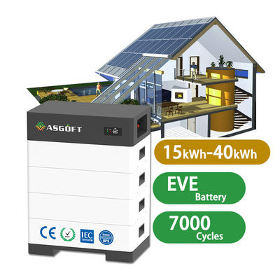 Hoogspanningsstelsels voor energieopslag voor huishoudens 15kwh-40kwh 100Ah lithium-ionbatterijen stapelbare zonnebatterijen