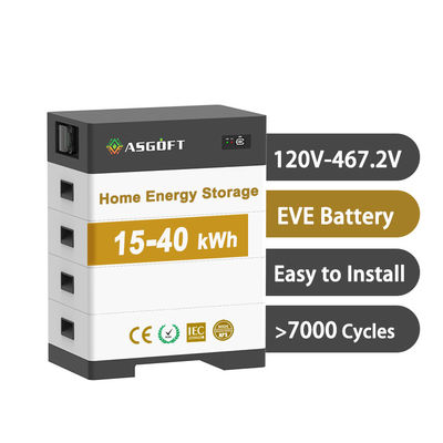 Opstapelbare huishoudelijke energieopslag 15kwh - 40kwh rack LifePo4 voor zonnepanelen hybride inverter zonnestelsel