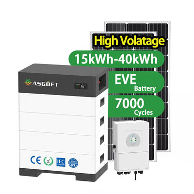 Opstapelbare huishoudelijke energieopslag 15kwh - 40kwh rack LifePo4 voor zonnepanelen hybride inverter zonnestelsel