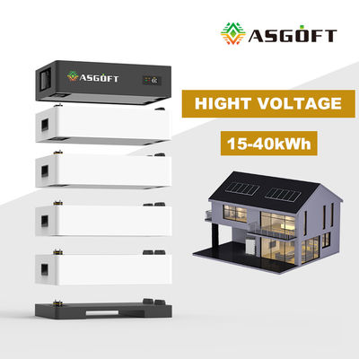 Stapelde Lithiumbatterij 15kwh -40kwh Powerbank 100Ah 153.6V-409.6V Ess Zonne-energieopslagsysteem