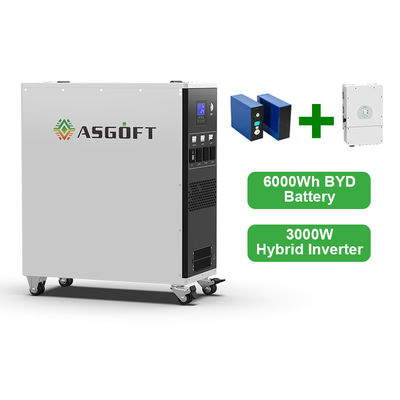 Draagbare elektriciteitscentrale 3000w All-in-One-omvormer Lifepo4 Lithiumbatterij 90-450VDC MPPT Werkspanning