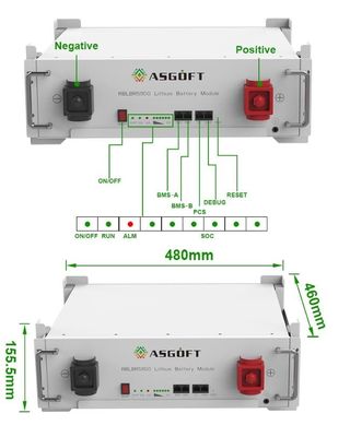 BYD Energy Storage Stackable Server Rack Gemonteerd 51.2 V 100Ah Lifepo4 Battery