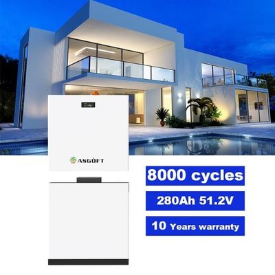 51.2V 280Ah 15kWh LiFePO4 Lithiumbatterij Stapelbare Bms 10kWh 20kWh Pv-opslag