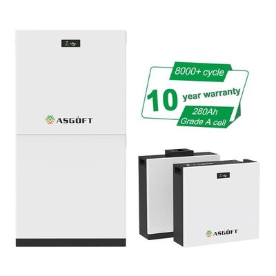 10 jaar garantie 51.2V 280Ah 15kWh Lifepo4 stapelbare energieopslagbatterij
