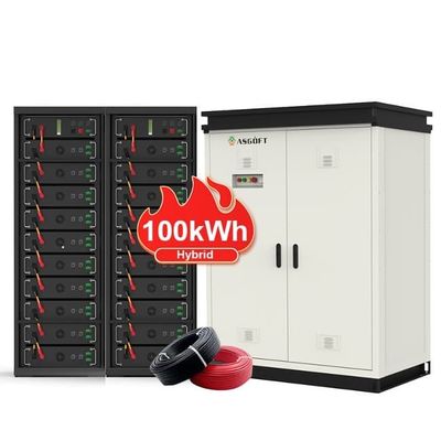 50kWh 100kWh Off Grid Hoogspanningsoplossing voor industriële commerciële energieopslag